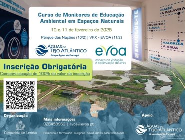 Águas do Tejo Atlântico e EVOA: Lançam do Curso de Monitores de Educação Ambiental em Espaços Naturais