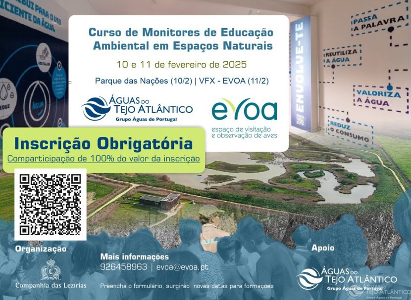 Águas do Tejo Atlântico e EVOA: Lançam do Curso de Monitores de Educação Ambiental em Espaços Naturais