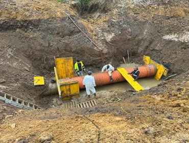 Reparação do Emissário da Lage sob condições climáticas extremas 