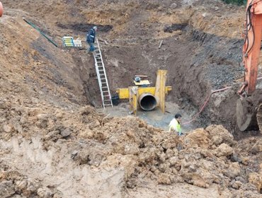 Reparação do Emissário da Lage sob condições climáticas extremas 