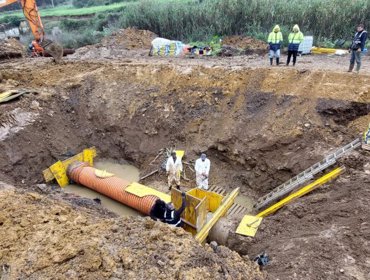 Reparação do Emissário da Lage sob condições climáticas extremas 